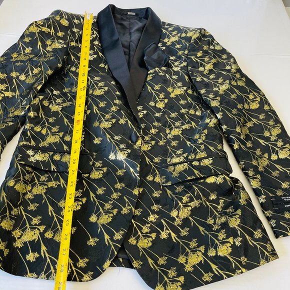 Gold Embroidered Suit Jacket exclusive STATEMENT Italy Confidence 38 R - Picture 8 of 12